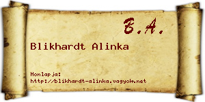 Blikhardt Alinka névjegykártya